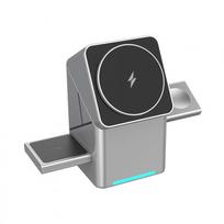 3 in 1 Qi2 Magnetic Wireless Charging Station for iPhone 12/13/14/15/16/17 Apple Watch AirPods 15W Fast Charging