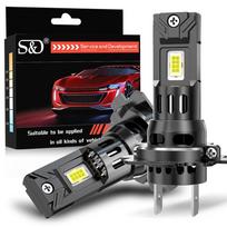 2 vnt. 30000LM H7 LED priekinių žibintų lemputės 100W Mini belaidės CSP automobilio priekiniai žibintai su ventiliatoriumi Automatinės diodinės lempos H7 Turbo LED automobilių žibintai Canbus 12V 6000K H7