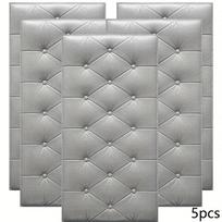 5/10 vnt. 3D Sienų lipdukai nuo susidūrimo Tatami Lova Minkšta Nugaros Pagalvėlė Lipni sienų lipdukai Nulupimas ir įklijavimas Tapetų sienų apdaila! 5pcs balta