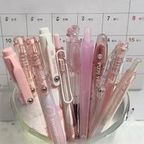10pcs/set INS Korean Fashion Gel Pen for Kids Boy Girl Simplicity Aesthetic Clear Stationery Gel Pen 0.5mm Black Ink Writing Pen