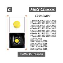 Variklio START STOP mygtuko dangtelis Raktų dekoracija BMW 1 3 5 7 serijai F20 F22 F30 F10 F11 F01 F02 F15 F16 F25 F26 F48 Su OFF mygtuku geltona
