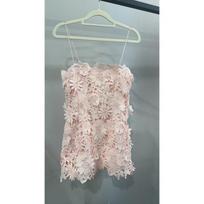 Niche Sweet Floral Embroidered Camisole Dress Small šviesiai rausvos spalvos