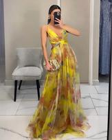 Spring/Summer 2026 Mesh Print Spaghetti Strap Dress - Ideal for Vacations, Casual Outings, and Parties M