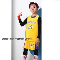Xulin Vaikams Kobe #24 Lakers Geltonas Krepšinio Uniformos Rinkinys