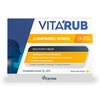 VITAVEA VITA’RUB čiulpiamosios tabletės gerklei, 24 vnt