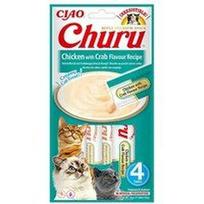 Churu su vištiena ir krabu - kreminis skanėstas katėms, 4 x 14 g