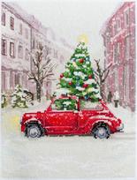 Siuvinėjimo kryželiu rinkinys „Žiemos šventė“ 25x20 cm AAH-226