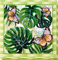 Vidutinis karoliukų siuvinėjimo rinkinys „Monstrai ir gėlės“ 20x20 cm