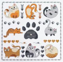 Rinkinys siuvinėjimui kryželiu „Meow-meow“ katė 35x35 cm AAH-281