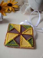 Medinė dekoracija „Saulės motyvas“ 13,2x6,6 cm AABT-044