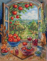 Siuvinėjimo rinkinys kryželiu „Obelų rojus“ 24x32 cm AAH-305