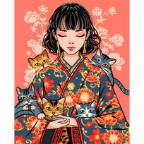 Tapyba pagal skaičius „Japoniški kačiukai“ 40x50 cm
