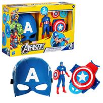 Kapitono Amerikos rinkinys su kauke, figūrėle ir diskų šaudykle „Captain America Shield Strike”