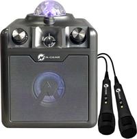 Karaoke Bluetooth kolonėlė su 2 mikrofonais ir LED šviesos-žvaigždžių efektais „Party Box 710”, kosminės pilkos spalvos