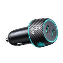 2x USB C 70W automobilinis įkroviklis su LED apšvietimu Joyroom JR-CCN02 - juodas