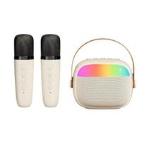 Riff K30 RGB Nešiojama karaoke sistema su x2 belaidžiais mikrofonais smėlio spalvos