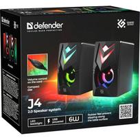 PC Speakers 2.0 DEFENDER J4 2.0 6W LED USB black, PCSDEF65964