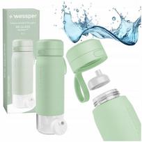Wessper stiklinis vandens butelis su filtru 700ml borosilikatinio stiklo