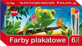 Mona Plakatiniai dažai 6 sodrių spalvų rinkinys 20 ml mokyklinio vandens 1 vnt.
