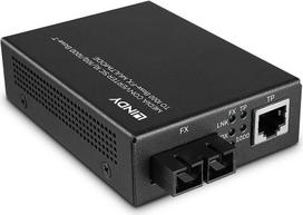 LINDY - Medienkonverter - 100Mb LAN, GigE (optisch) - 10Base-T, 1000Base-FX, 100Base-TX, 1000Base-T - bis zu 550 m (25119)