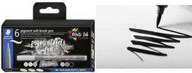 Staedtler Pigment Arts Soft Brush Pen Grey Colors - 6 Farben - Grau - Rund - Kunststoff - Polypropylen (PP) - Tinte auf Wasserbasis - Erwachsene & Kinder (372 C6)