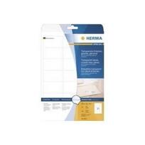 HERMA - Selbstklebende Folienetiketten - durchsichtig - 38,1 x 63,5 mm 525 Etikett(en) (25 Bogen x 21) (8017)