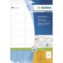 HERMA Premium - Permanent selbstklebende, matte laminierte Adressetiketten aus Papier - weiß - 63,5 x 38,1 mm 210 Etikett(en) (10 Bogen x 21) (8632)