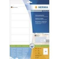 HERMA Premium - Permanent selbstklebende, matte laminierte Adressetiketten aus Papier - weiß - 99,1 x 38,1 mm 140 Etikett(en) (10 Bogen x 14) (8635)