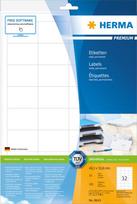 HERMA Premium - Permanent selbstklebende, matte laminierte Adressetiketten aus Papier - weiß - 48,3 x 33,8 mm 320 Etikett(en) (10 Bogen x 32) (8643)