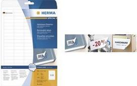 HERMA Special - Self-adhesive removable matte paper labels - weiß - 88,9 x 46,6 mm - 300 Etikett(en) (25 Bogen x 12) (10010)