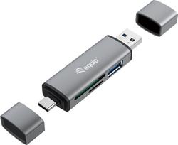 Equip Kartenleser mit USB 3.0-Hub - OTG - MicroSD (TransFlash) - MicroSDHC - SD - SDHC - Grau - CE & RoHS - USB 3.2 Gen 1 (3.1 Gen 1) Type-A/Type-C - Windows 10,Windows 7,Windows 8 - Mac OS X 10.10 Yosemite - Mac OS X 10.11 El Capitan - Mac OS X 10.12 Sierra - Mac OS X 10.13 High... (245460)
