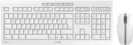 CHERRY STREAM DESKTOP - Tastatur-und-Maus-Set - kabellos - 2.4 GHz - US mit Euro-Symbol - Tastenschalter: CHERRY SX - Pale Gray