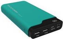 Realpower PB-15000C - Ladegerät 15000 mAh 54 Wh - 3.1 A - 3 Ausgabeanschlussstellen (USB, USB-C) - auf Kabel: Micro-USB, USB-C - grün