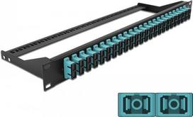 Delock - Patch Panel - Rack montierbar - SC Duplex MM X 24 - Schwarz, Aquamarin - 1U - 48.3 cm (19)