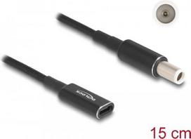 Delock - Netzteil - 24 pin USB-C (W) zu Gleichstromstecker 7,4 x 5,0 mm (M) - 19.5 V - 3 A - 15 cm - Schwarz (60037)
