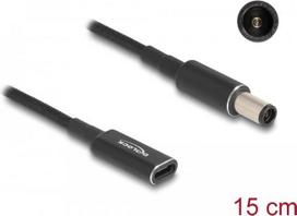Delock - Netzteil - 24 pin USB-C (W) zu Gleichstromstecker 7,4 x 5,0 mm (M) - 19.5 V - 3 A - 15 cm - Schwarz (60032)