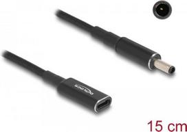 Delock - Adapter für Power Connector - USB-C (nur Spannung) (W) zu Gleichstromstecker 4,5 x 3.0 mm (M) - 19.5 V - 3 A - 15 cm - Schwarz (60036)