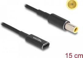 Delock - Netzteil - 24 pin USB-C (W) zu Gleichstromstecker 7,9 x 5,5 mm (M) - 19.5 V - 3 A - 15 cm - Schwarz (60041)