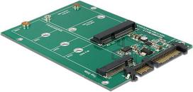 Delock Converter SATA 22 Pin > 1 x M.2 NGFF + 1 x mSATA - Laufwerksschachtadapter - 2,5" auf mSATA / M.2-Standard (6,4 cm auf mSATA / M.2-Standard)