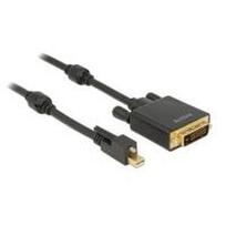 DeLOCK Cable mini Displayport 1,2 male with screw > DVI male 4K Active - Videokonverter - Parade PS171 - DisplayPort / DVI - Schwarz (83725)