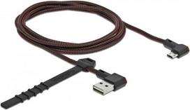 Delock EASY-USB 2.0 Kabel Typ-A Stecker zu EASY-USB Typ Micro-B Stecker gewinkelt links / rechts 1,5 m schwarz (85272)