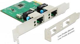 DeLOCK PCI Express Card > 2 x Gigabit LAN - Netzwerkadapter - PCIe 1,1 Low-Profile - Gigabit Ethernet x 2 (89999)