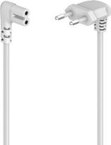 Hama Netzkabel, beidseitig gewinkelt, Euro-Stecker, Doppelnut/C7, 5 m, Weiß (00221102)