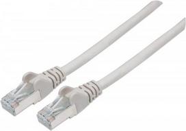 Intellinet - Patch-Kabel - RJ-45 (M) bis RJ-45 (M) - 15,0m - SFTP - CAT 6a - IEEE 802,3af - gestiefelt, geformt - Grau (317320)