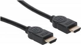MANHATTAN Premium High Speed HDMI-Kabel mit Ethernet-Kanal 4K@60Hz, HEC, ARC, 3D, 18Gbit/s Bandbreite, HDMI-Stecker auf HDMI-Stecker, geschirmt, schwarz, 1 m (354837)