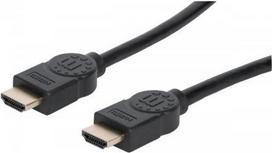 MANHATTAN Premium High Speed HDMI-Kabel mit Ethernet-Kanal 4K@60Hz, HEC, ARC, 3D, 18Gbit/s Bandbreite, HDMI-Stecker auf HDMI-Stecker, geschirmt, schwarz, 5 m (355360)