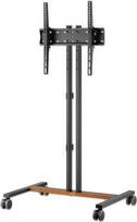 Manhattan TV & Monitor Mount, Trolley Stand (Compact), 1 screen, Screen Sizes: 34-55, Silver, VESA 200x200 to 400x400mm, Max 35kg, Height-adjustable to four levels: 862, 916, 970 and 1024mm, LFD, Lifetime Warranty - Wagen - platzsparend - für Flachbildschirm - kompakt, höhenverstellbar - Kunststoff, Stahl, Buchenholz - Schwarz, braun - Bildschirmgröße: 86.4-140 cm (34-55) (462068)