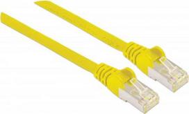 Intellinet Network Patch Cable,Cat.7 Rohkabel Cable/Cat6A Plugs, 0,5m, Yellow, Copper, S/FTP, LSOH / LSZH, PVC, RJ45, Gold Plated Contacts, Snagless, Booted, Lifetime Warranty, Polybag - Patch-Kabel - RJ-45 (M) zu RJ-45 (M) - 50cm - SFTP -Cat.7 Rohkabel (Kabel) / CAT 6a (Anschlüsse) - halogenfrei, geformt, ohne Haken - Gelb (740647)