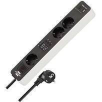 Brennenstuhl Ecolor 3-way power strip, 2x USB, with 3 countdown timers white/black, 1.5 meter cable, USB-A, USB-C, with safety switch 1153230026