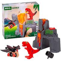 Ravensburger BRIO World Dinosaur Volcano with Eruption Function, Railway 63609200